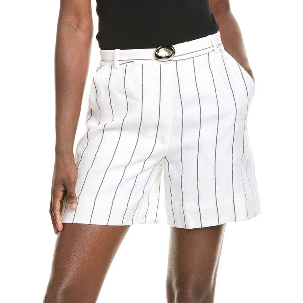 Nicholas Womens  Lavina Linen-Blend Short, White